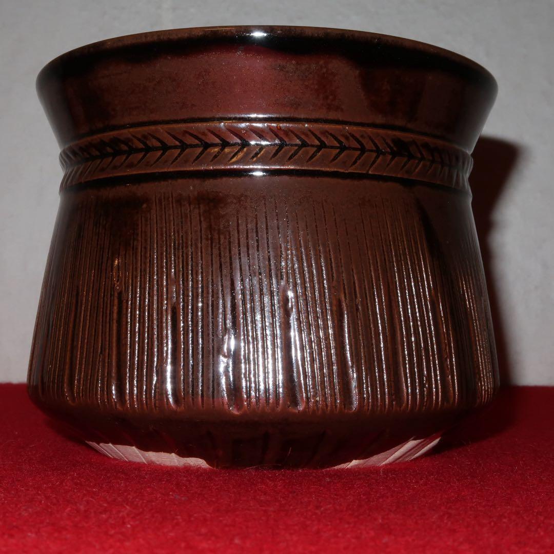 【茶道具】膳所陽炎園　膳所焼　腰蓑建水