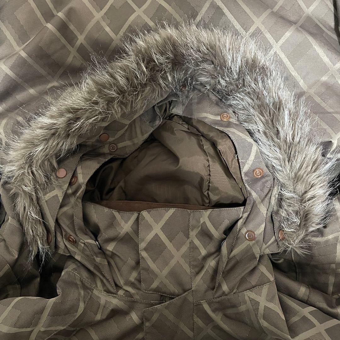 Burtonバートンスキーウェアスノーボードジャケットパーカーフード付きブラウン