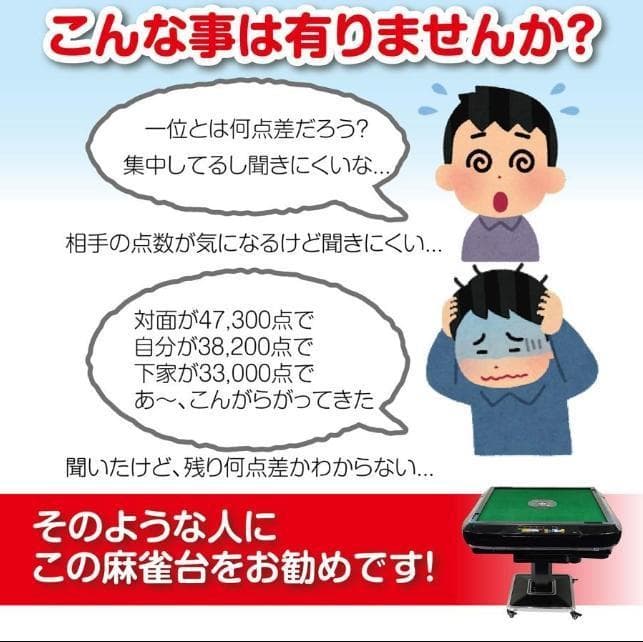 全自動麻雀卓 点数表示 28mm 麻雀卓 折りたたみ 点数計算+テーブルボード