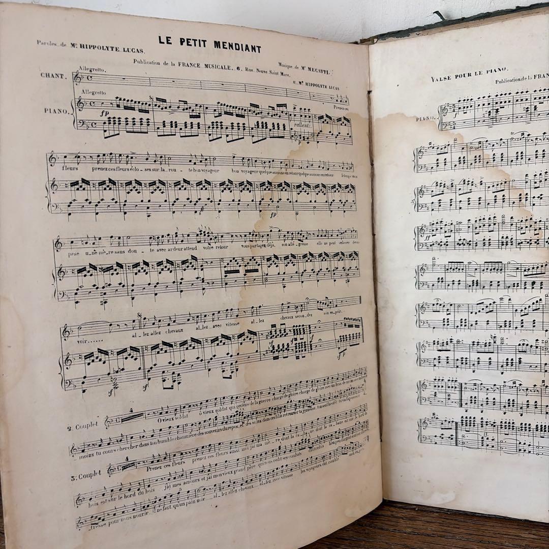 フランスアンティーク　1800年代の楽譜　希少　chanson シャンソン