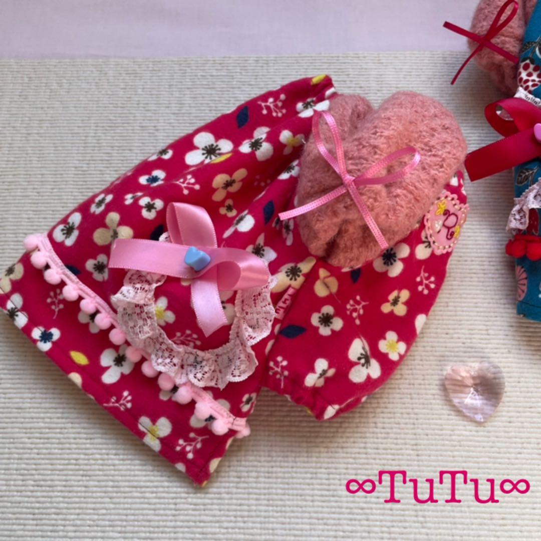 昭和レトロチックな「あそび着」オーダーページ　犬服ハンドメイド　おそろいヘアゴム