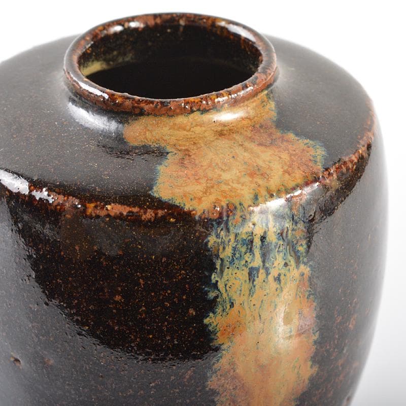 茶道具　瀬戸焼　肩衝茶入　定家純子　正絹唐草文　仕覆付　書付箱　D　R6227