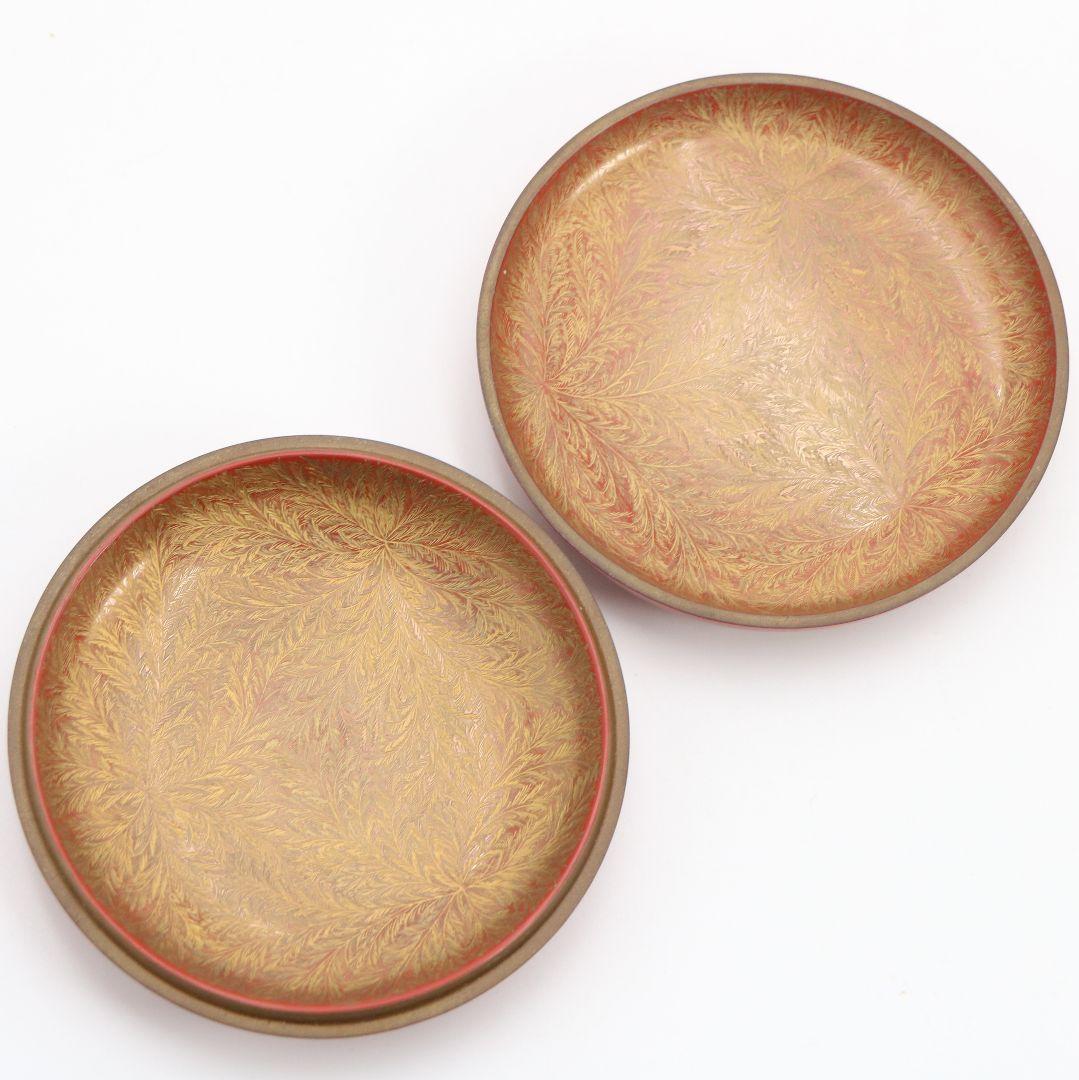 森下弘堂作 朱塗 沈金 香合 輪島塗 共箱　C974