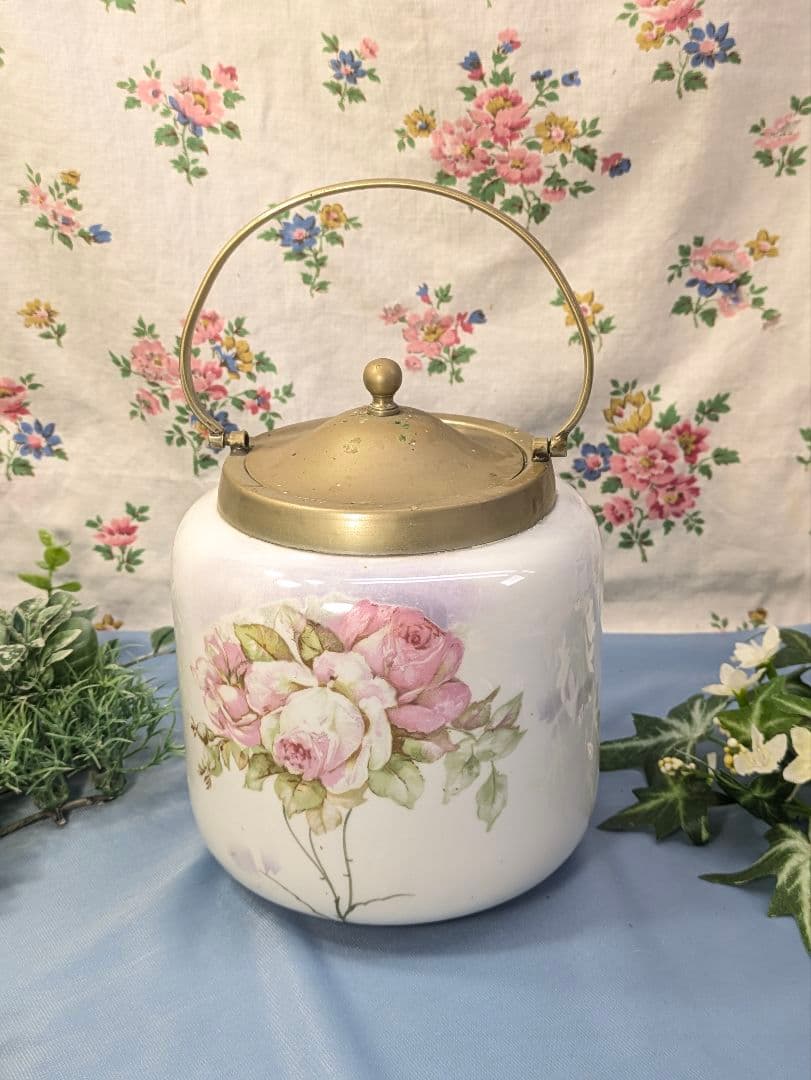 ヨーロッパ アンティーク イギリス 蚤の市 陶器製 ビスケットバレル