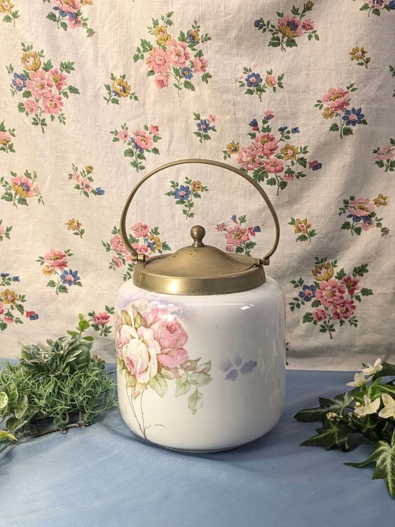 ヨーロッパ アンティーク イギリス 蚤の市 陶器製 ビスケットバレル