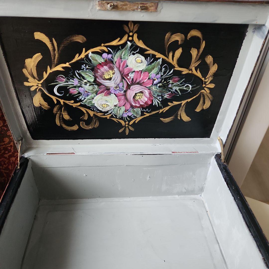 昭和レトロ手提げ金庫　リメイク 金庫でもアクセサリー入れでも<売り切り激安出品>