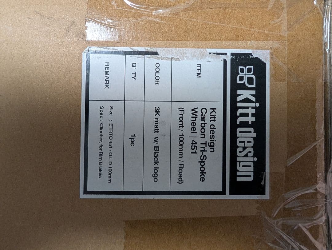 パーツ Kitt design CarbonTri-spoke F-Wheel