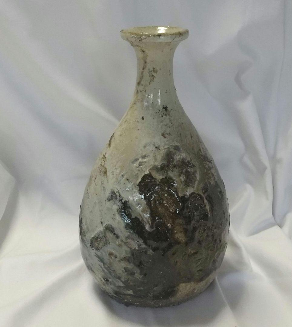 中川自然坊 朝鮮唐津 鶴首花入 未使用品 共布 共箱