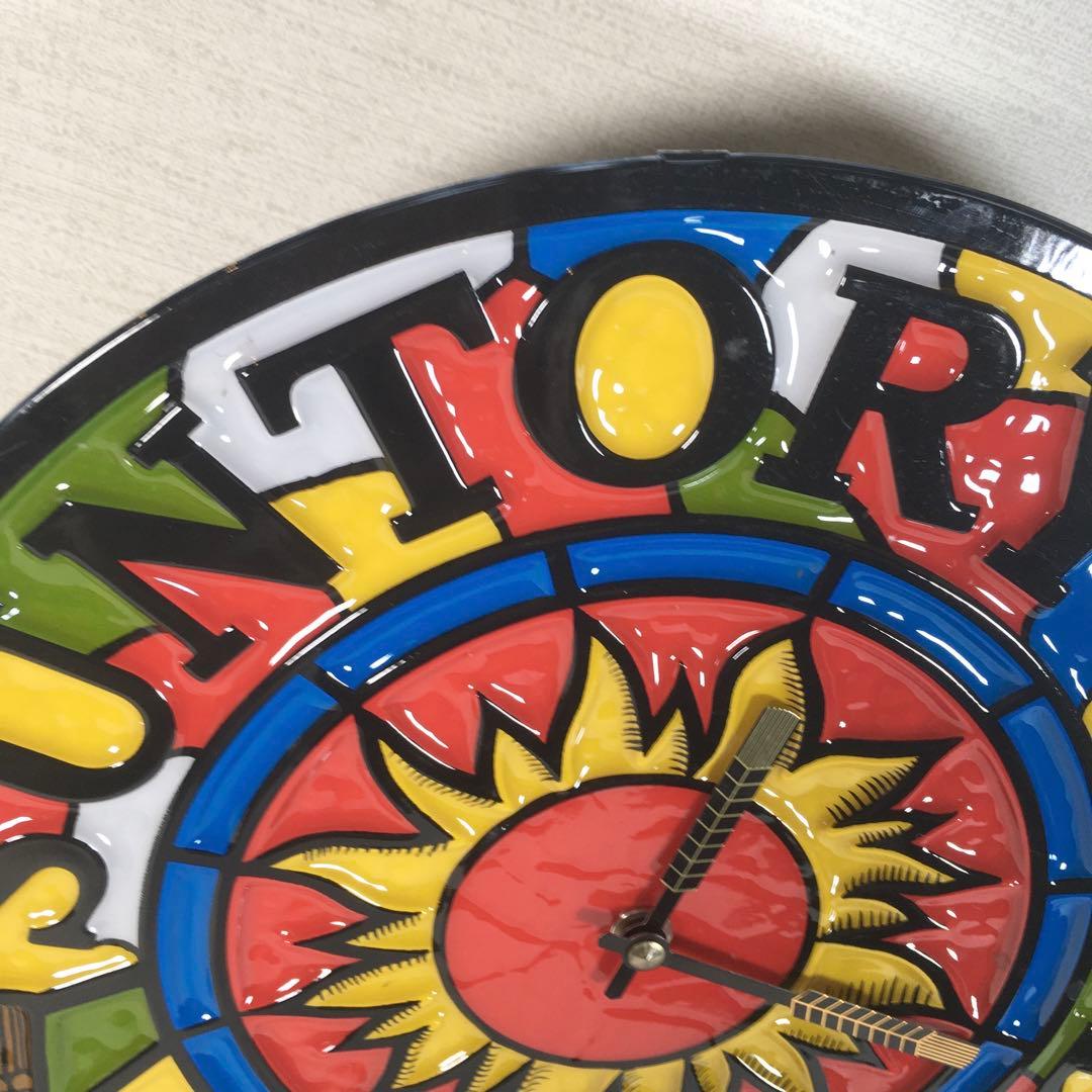 ☆ライト通電確認済み☆サントリーオールド ステンドグラス型 時計 昭和レトロ