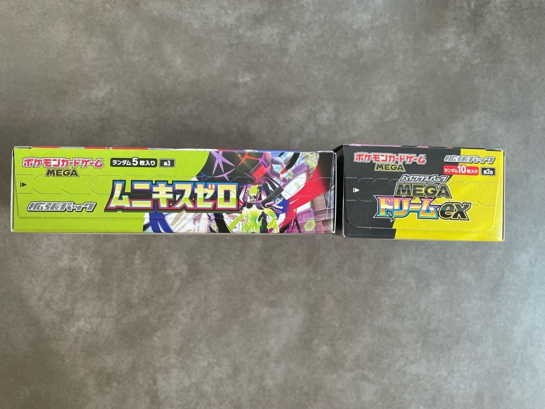 メガドリームex&ムニキスゼロ　各1BOXシュリンクなし、ペリペリ有り