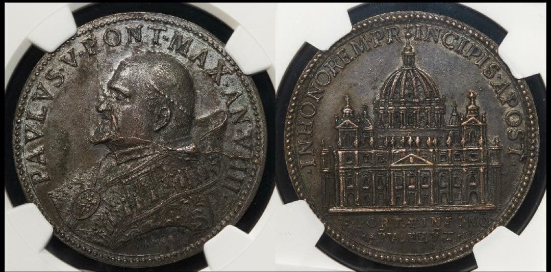 バシリカ大聖堂❗️1613年 パウルス5世　美術品ブロンズメダル
