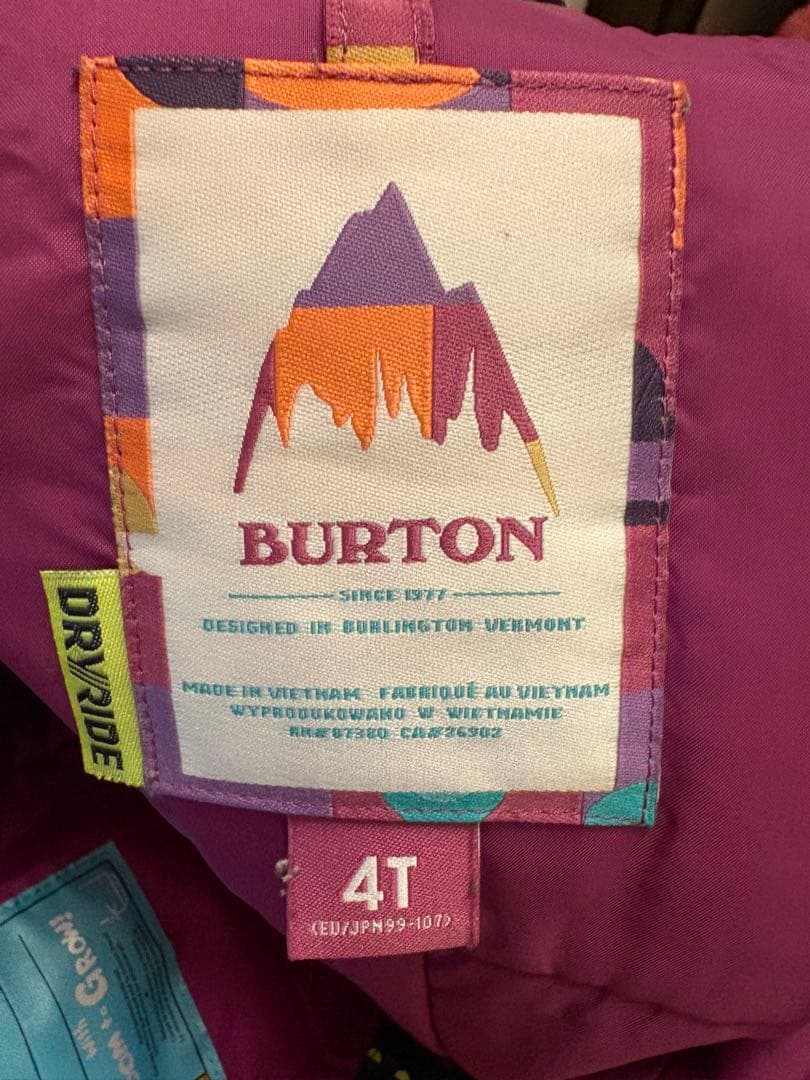 Burton バートン 4T 子ども用スノーボードウェアセット