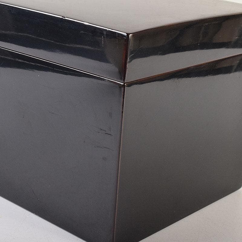 茶道具　黒塗茶箱　茶碗　朱塗　棗　香合など　十一点　一式　仕覆付　M　R8831