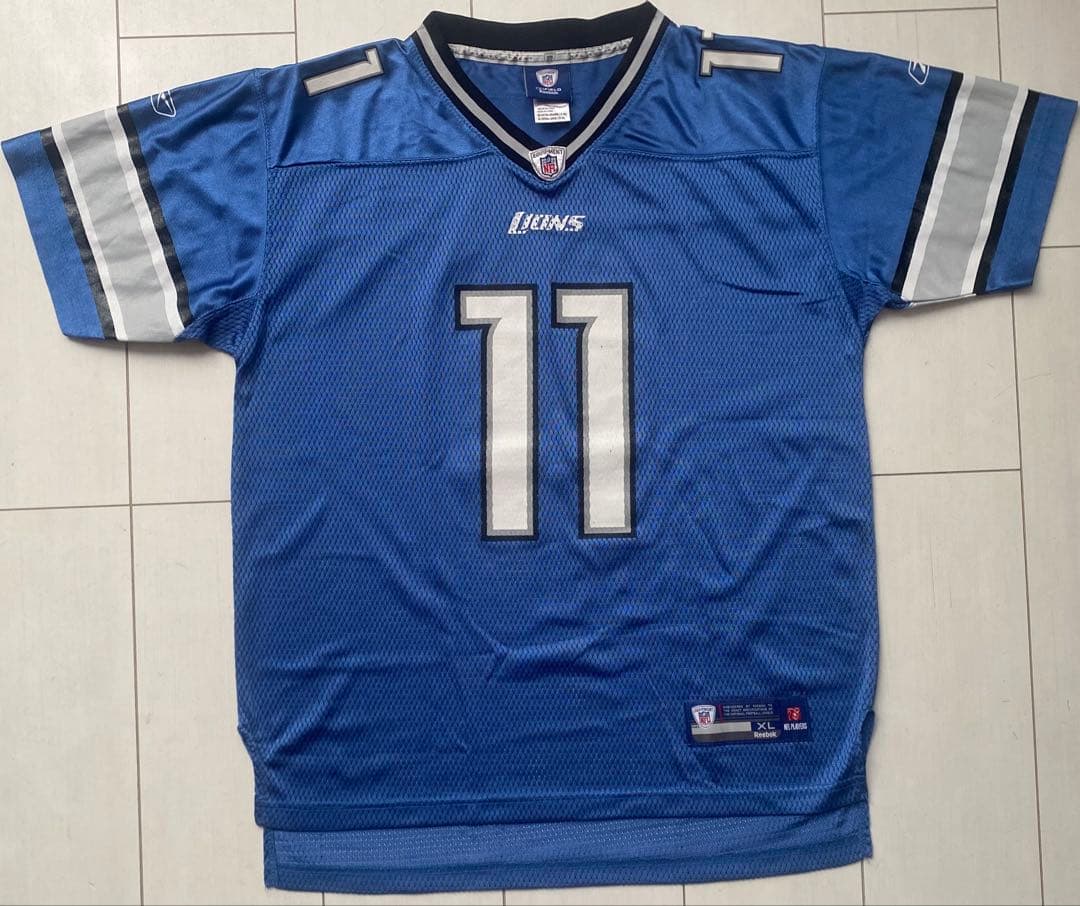 美品 NFL LIONS ユニフォーム jersey ゲーム シャツ XL 11
