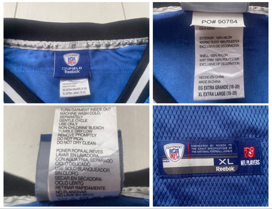 美品 NFL LIONS ユニフォーム jersey ゲーム シャツ XL 11