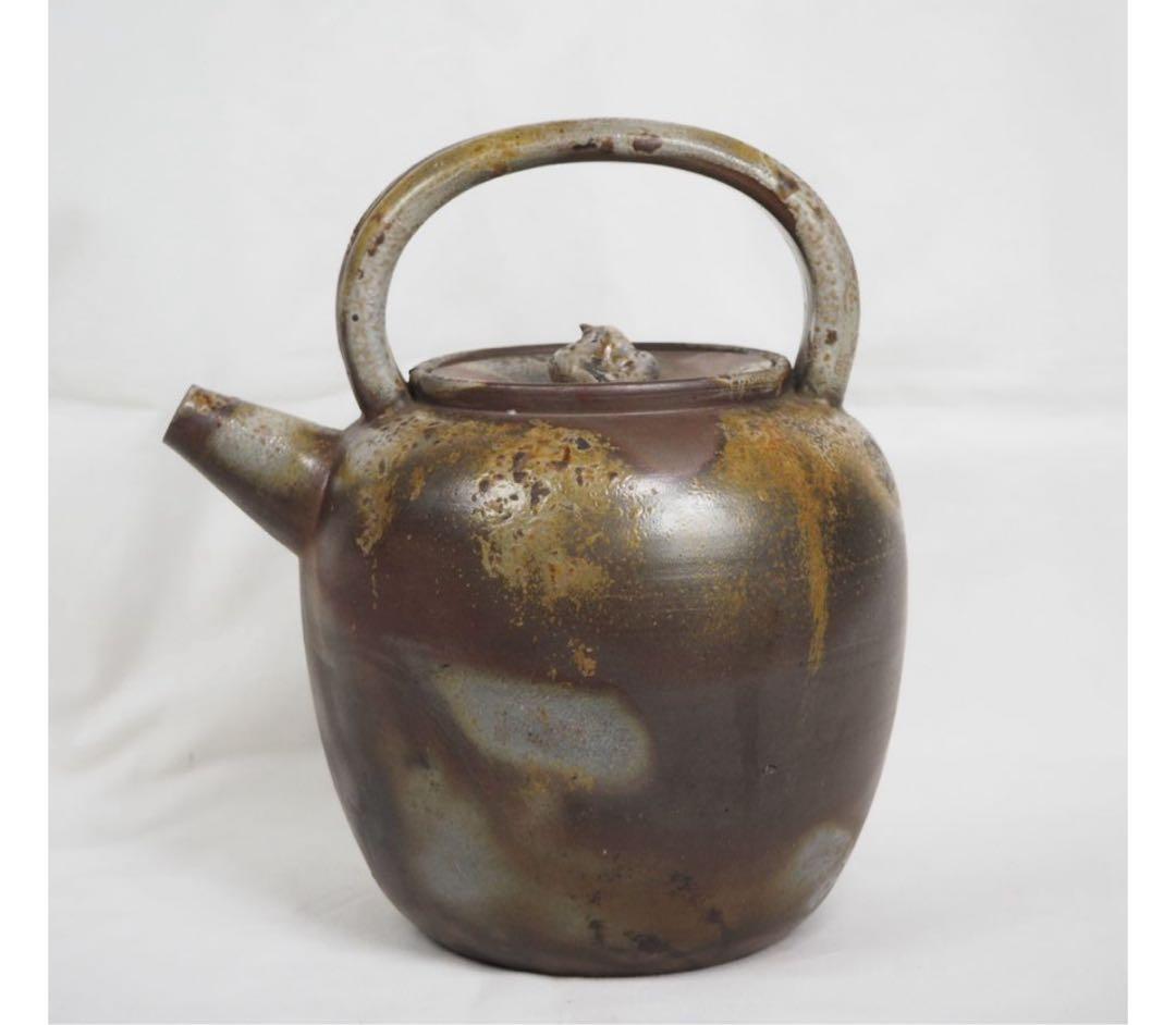 送料無料　明治期　木村長十郎友敬作　備前水注/茶注/水差し　茶道具