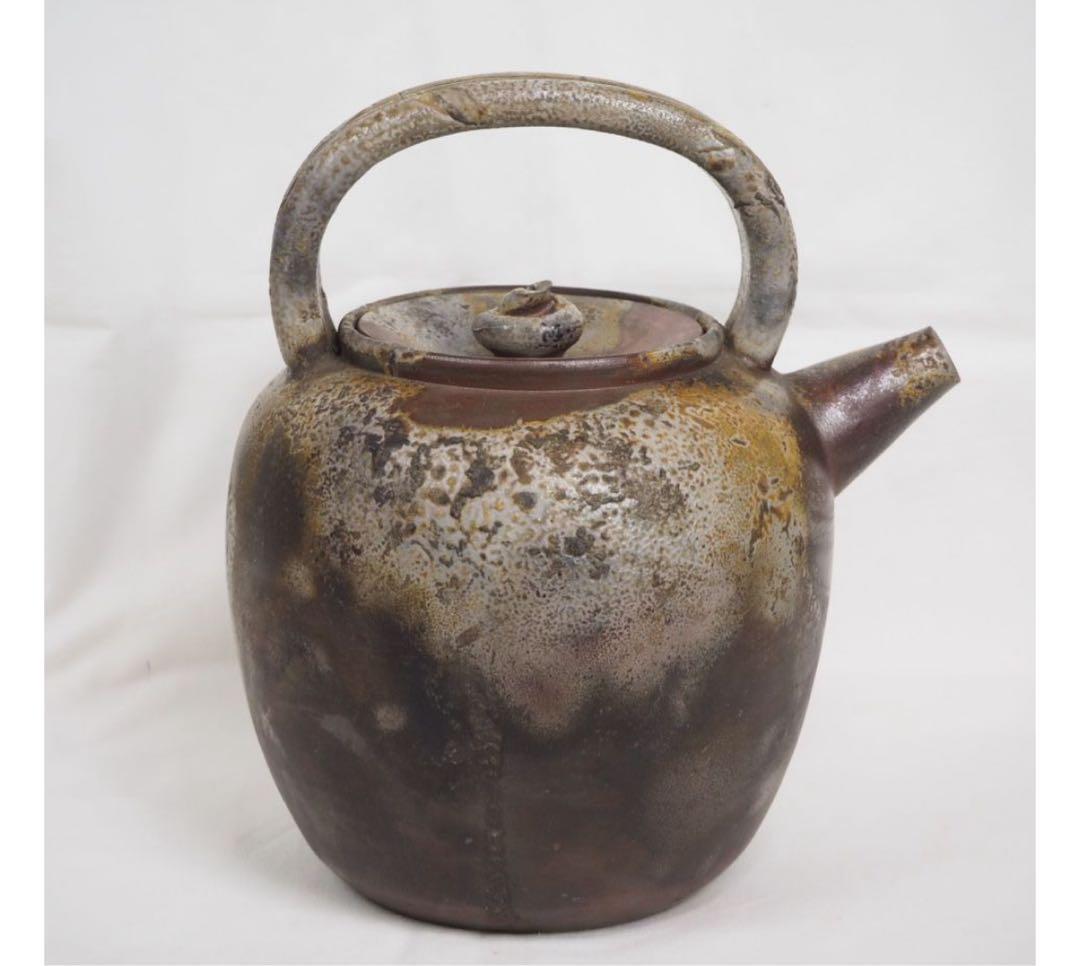 送料無料　明治期　木村長十郎友敬作　備前水注/茶注/水差し　茶道具