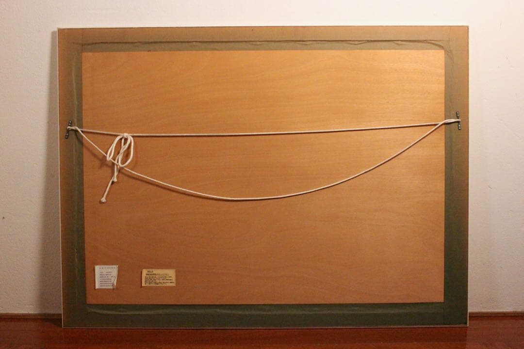 No5055 額装　金謙伊　コスモス　油彩　大作　直筆サイン　風景画　送料無料