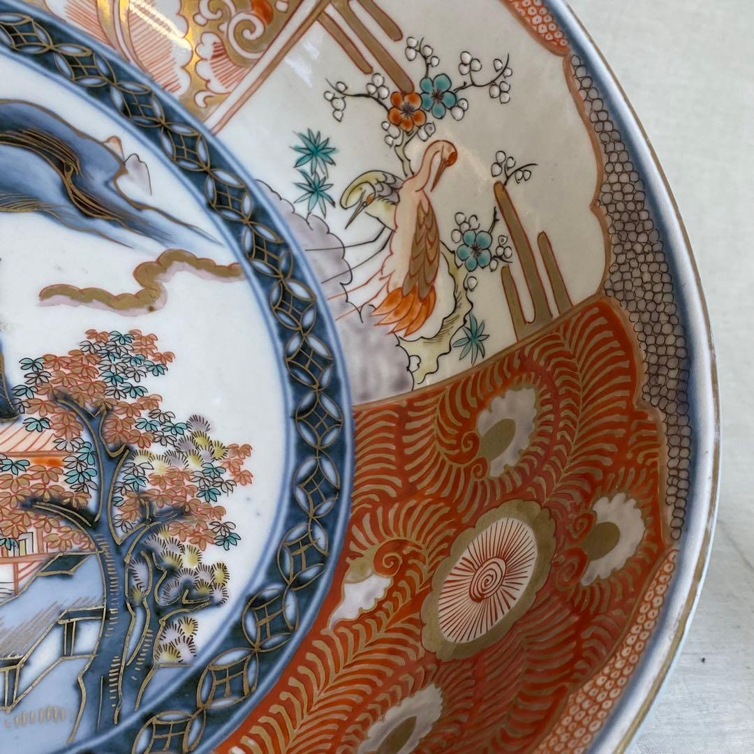 伊万里　古伊万里　大聖寺伊万里　大鉢　花鳥文　金襴手　色絵
