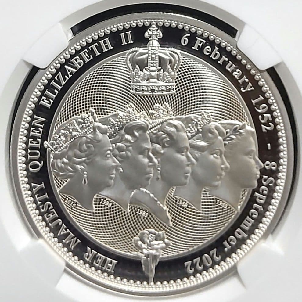 【最高鑑定】 エリザベス2世 追悼記念 NGC PF70 1オンス銀貨 純銀