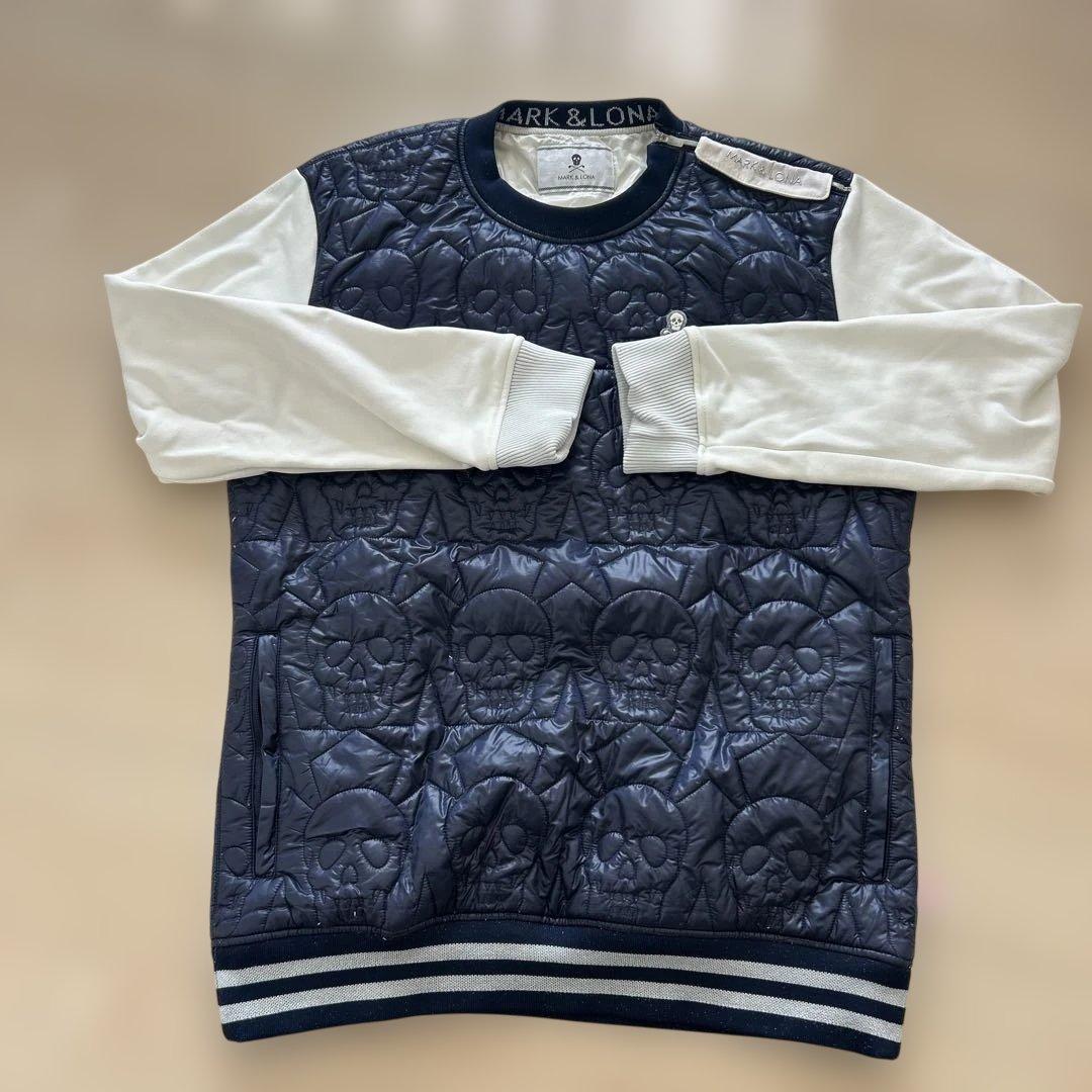 値下げ　MARK & LONA ネイビー ×白　ナイロン中綿