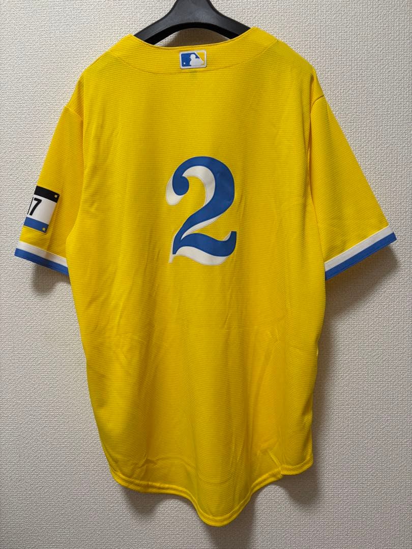 ボストンレッドソックス　シティコネクトユニフォームLサイズ　背番号2