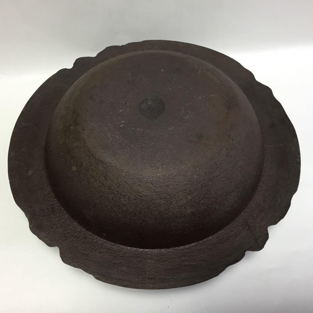 炉釜 透木釜 竹地紋 菊池政光 箱なし 茶道具 古物品