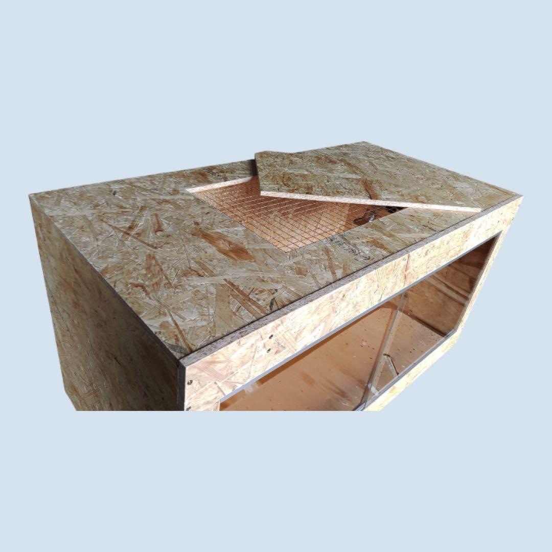 爬虫類ケージ 90×45×45㎝ 金網異形②箇所　付け木追加