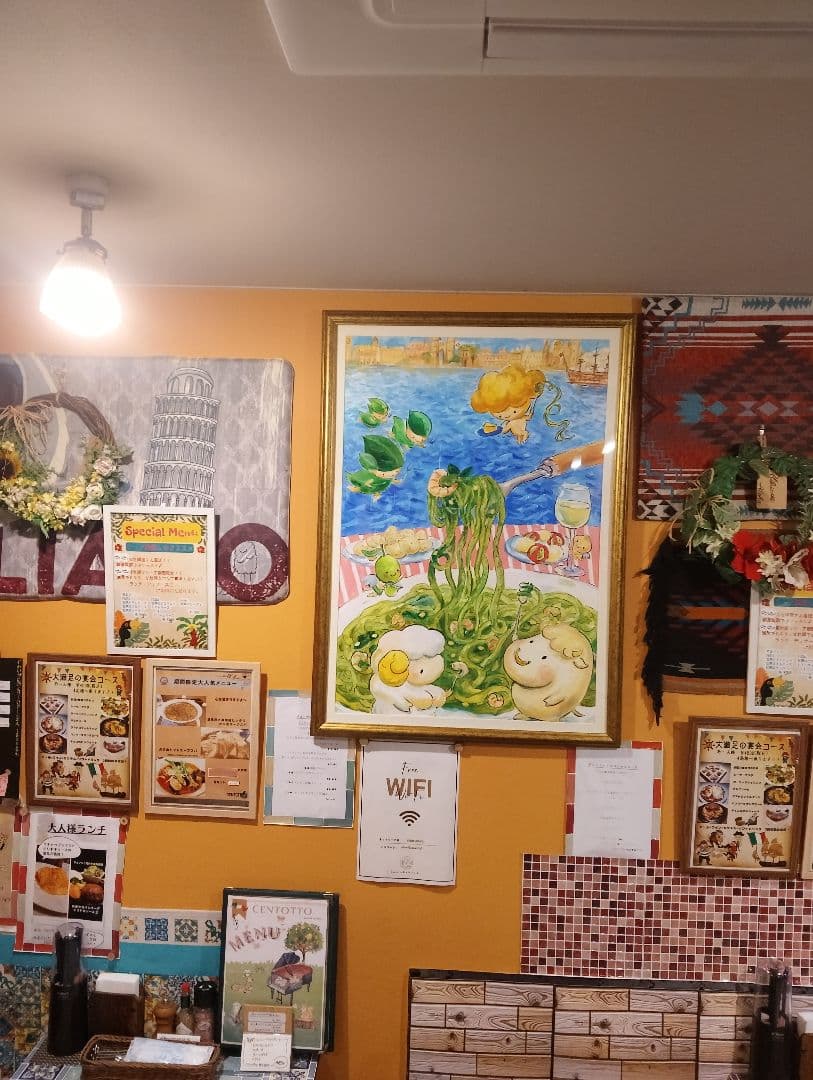 荒川リリーさんの水彩画　世界で1点のみ　チーズ天使　デシモーネ　ピカソ　ゴッホ