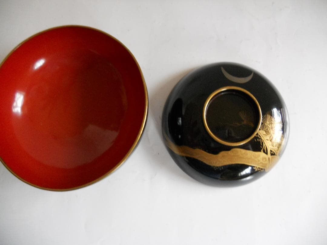 超希少　江戸末期 明治初期 桜井漆器 沈金 椀 10客 セットです。