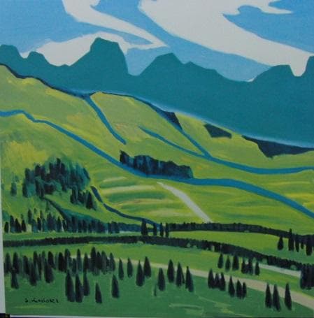 小堀進、【山（根子岳）】、希少な画集より、新品高級額・額装付