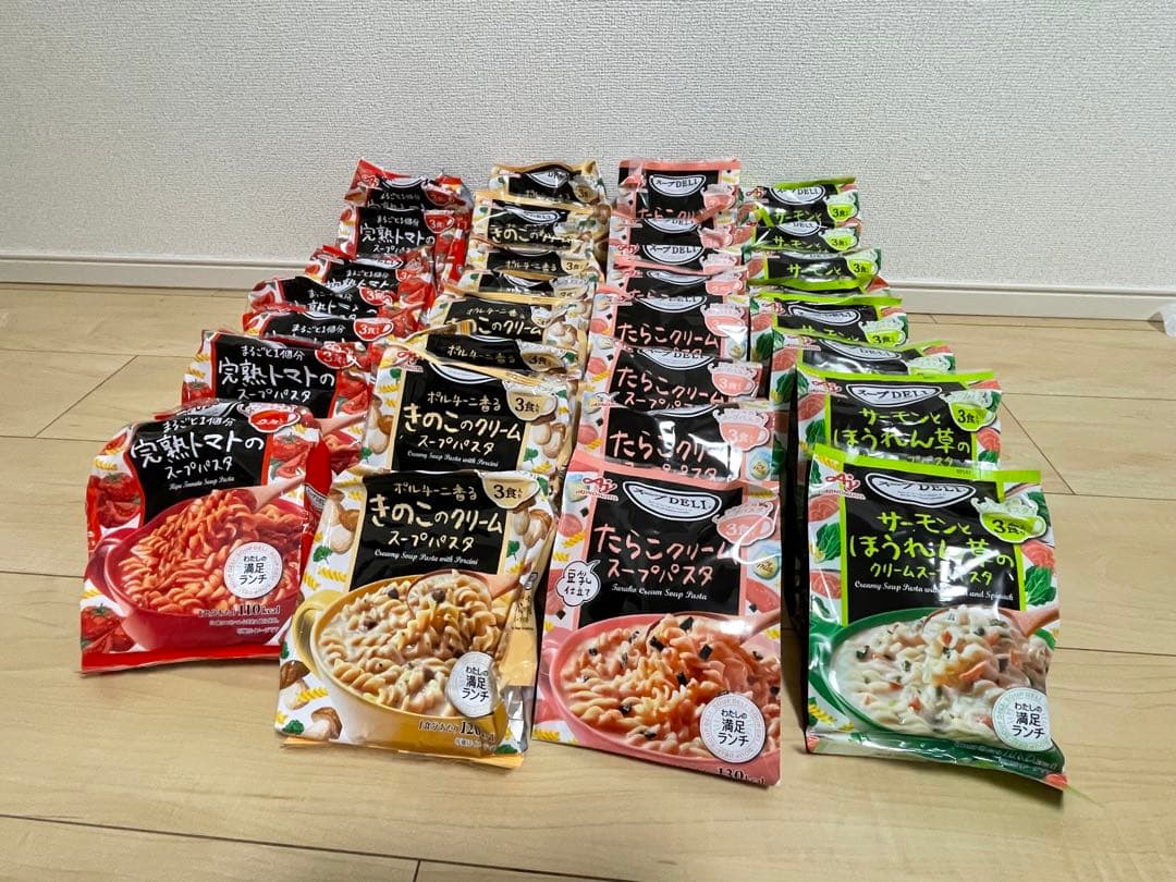 One君　要在庫確認 最終値下げ‼️スープパスタ4種 31袋(93食入り)