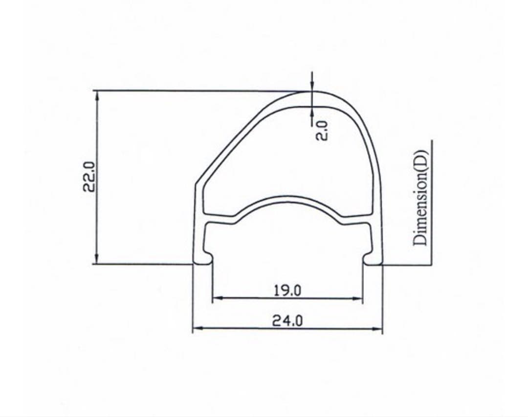 チューブレスレディアルミリム 32h 対称＆非対称リム セット フルブラック