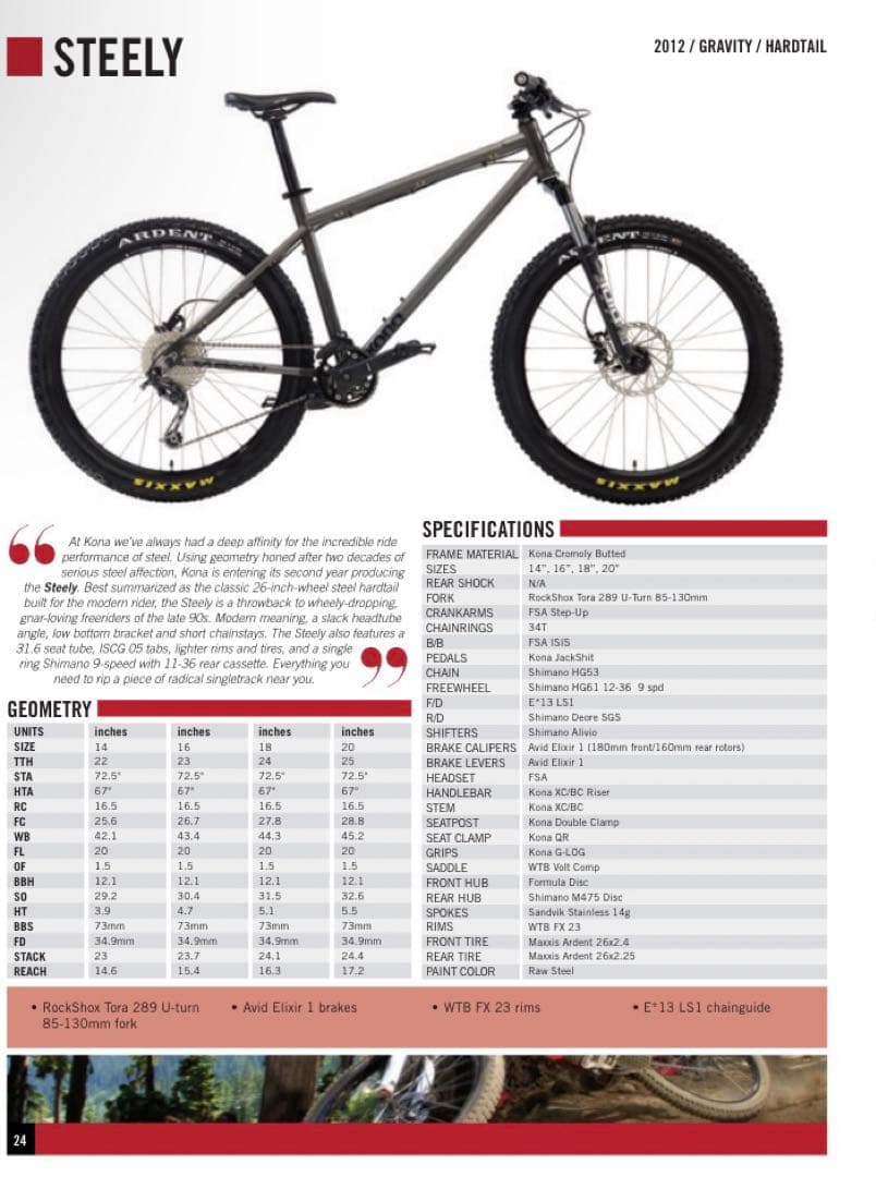 KONA クロモリ　ハードテイル　26インチ