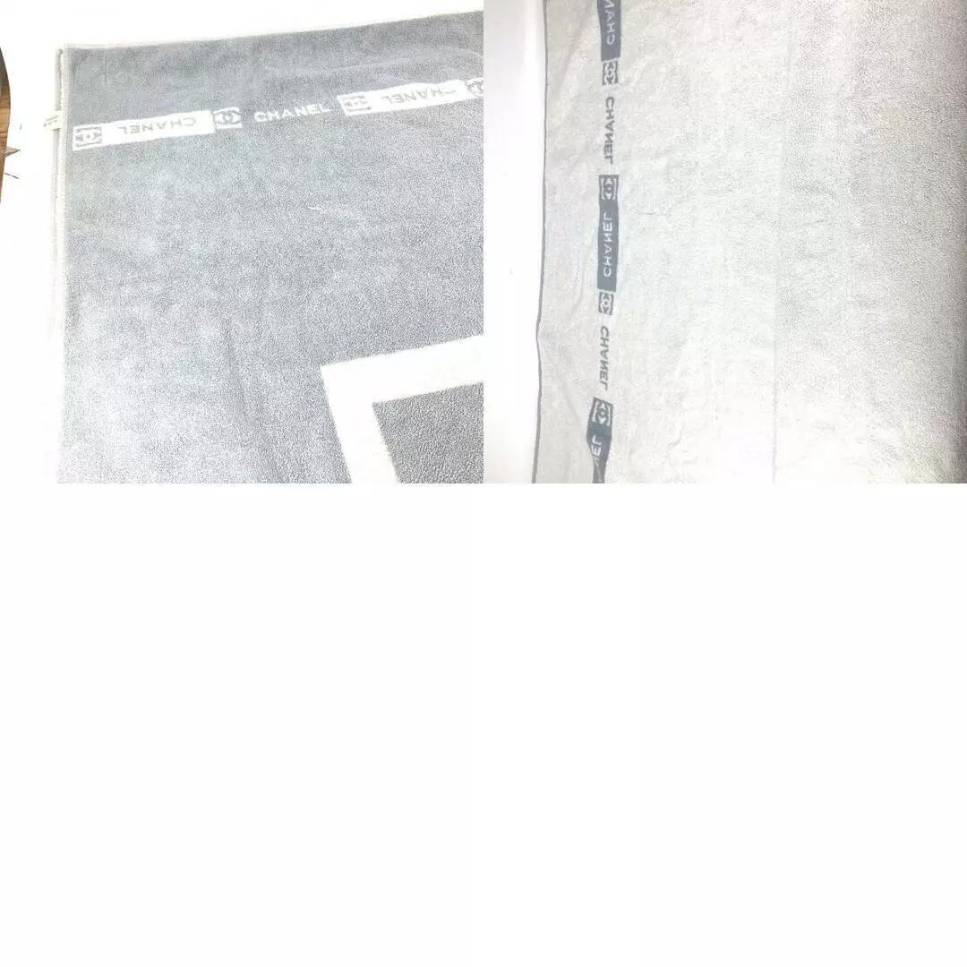 CHANEL グレー バスタオル ビーチタオル ロゴ入り