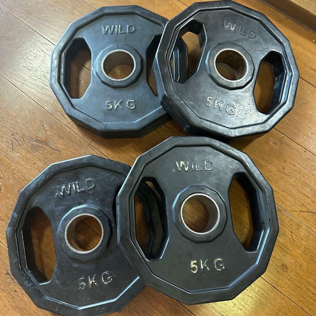 【引き取り限定 神奈川県】ダンベルプレート125kgシャフト&クリップ付き！