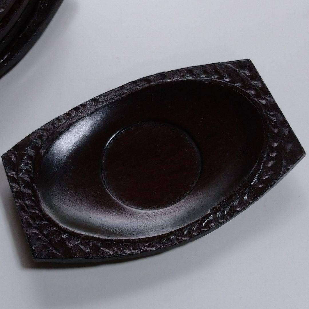 仙台の埋木細工 工芸品『茶托』5客