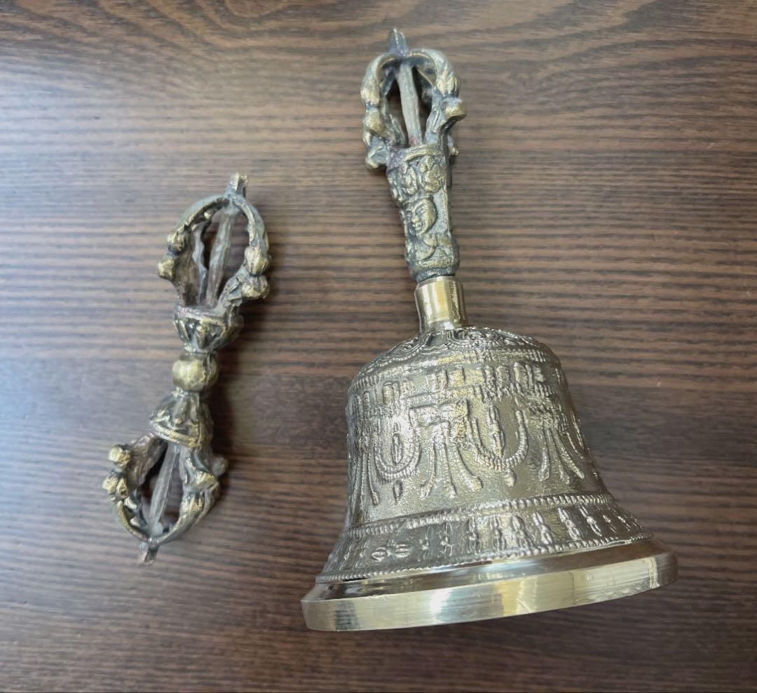 ガンダーベル　ガンター　ドルジェ　金剛鈴　ネパール　チベット ハンドベル 仏具