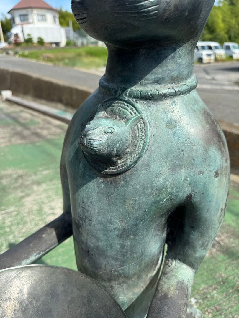 もちさん専用です。大きな猫のブロンズ像 高さ104cm アンティーク調 彫刻