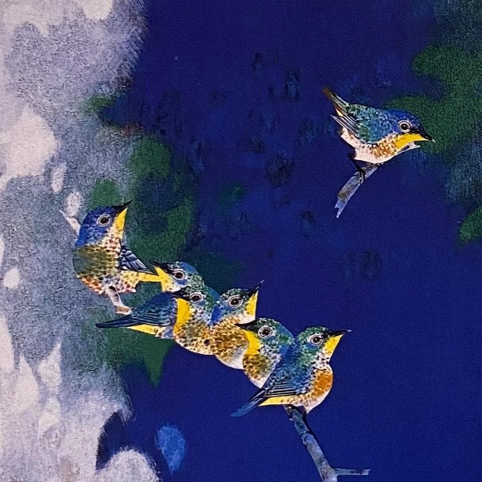 市野龍起、【春の朝】、希少な額装用画集より、新品額装付、状態良好