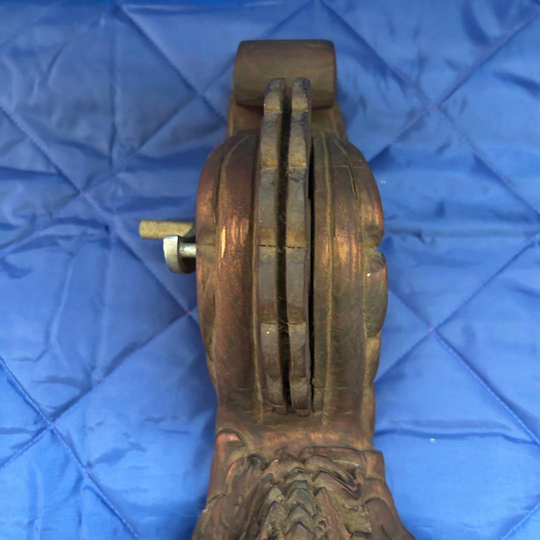 蔵出品① 木彫り 龍 墨壺 すみつぼ 墨壷 墨つぼ 工芸品