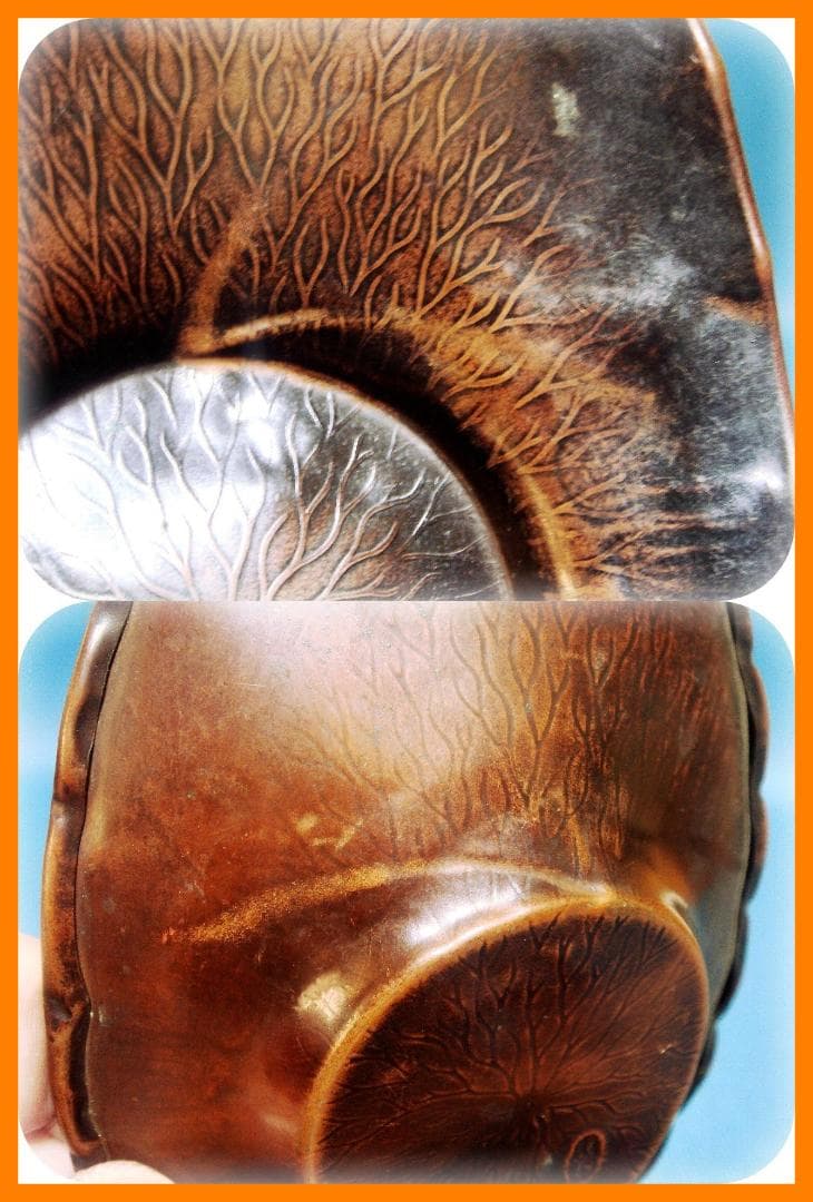 499『唐銅 木の葉形 茶托 ５枚』　/骨董品 古美術 古玩 アンティーク