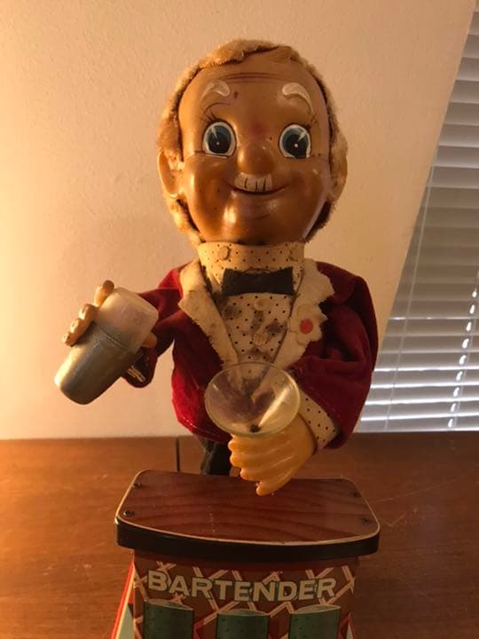 ヴィンテージ　ブリキ人形　バーテンダー