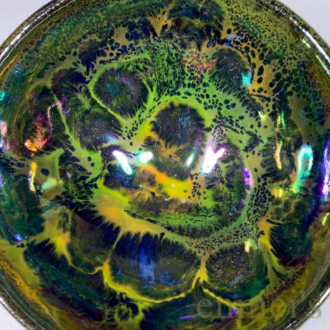 中国古美術・宋建窯風・曜変七彩天目茶碗・小碗・抹茶碗・茶道具・茶器・陶芸・骨董