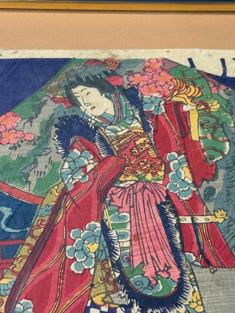 「舞楽之図」 楊洲周延 浮世絵 錦絵 3枚続 額装