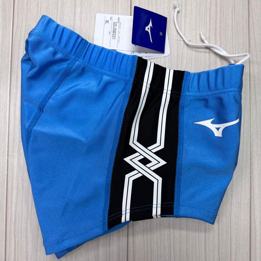 ミズノ　女子陸上レーシングショーツ(スパッツ型)　XL　サックスブルー×ブラック