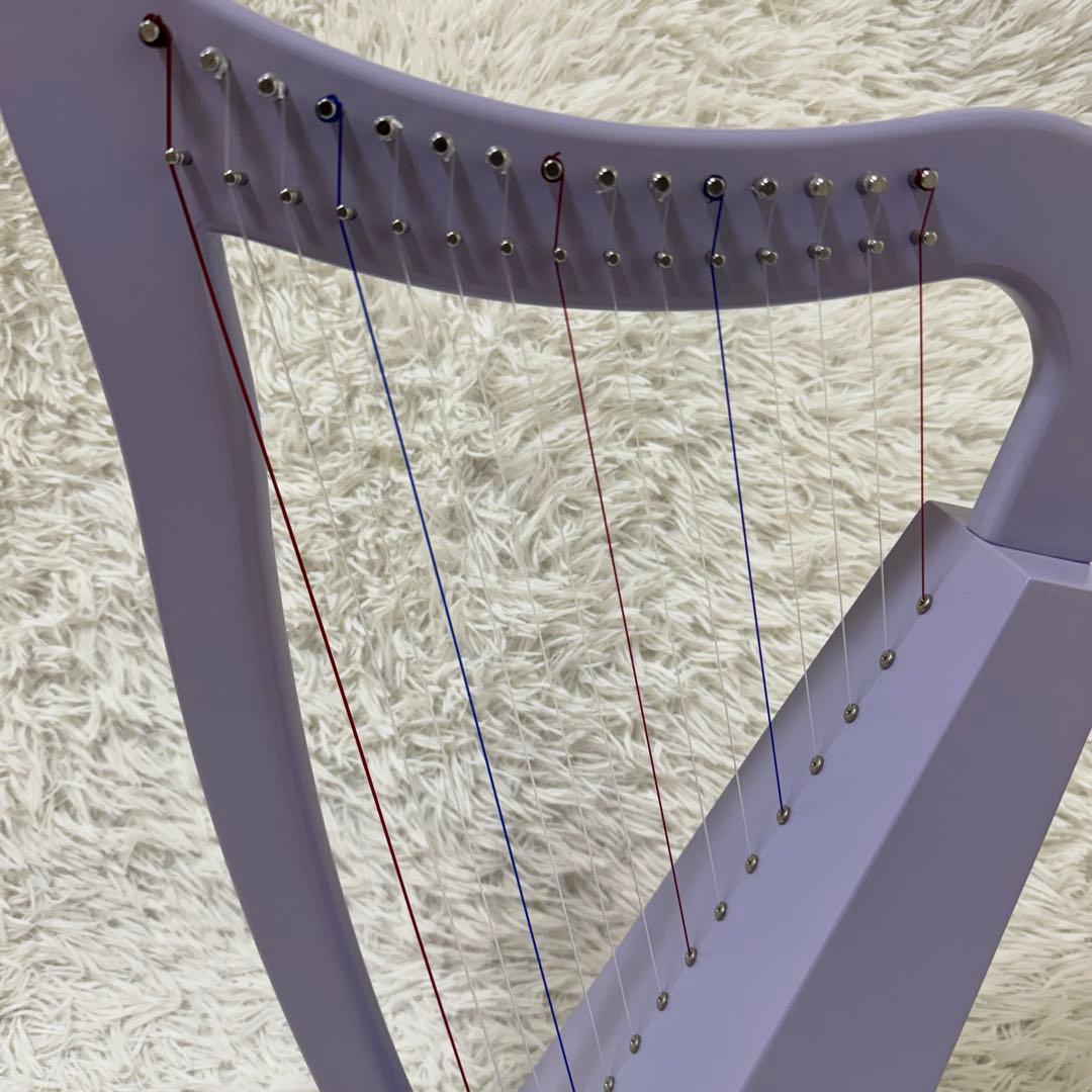 超軽量 パステルハープ パープル 15弦 ケース付き グレースハープ