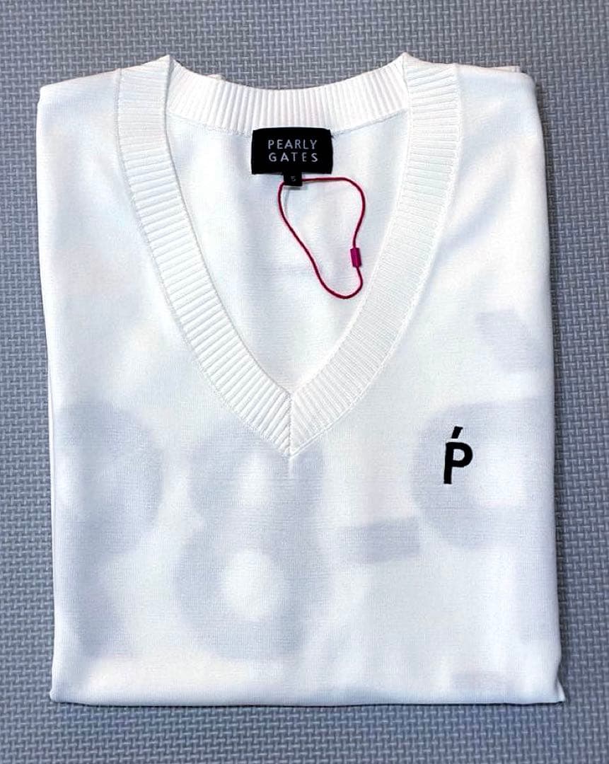 パーリーゲイツ 光栓50ポリエステルニットベスト（WHITE／5）