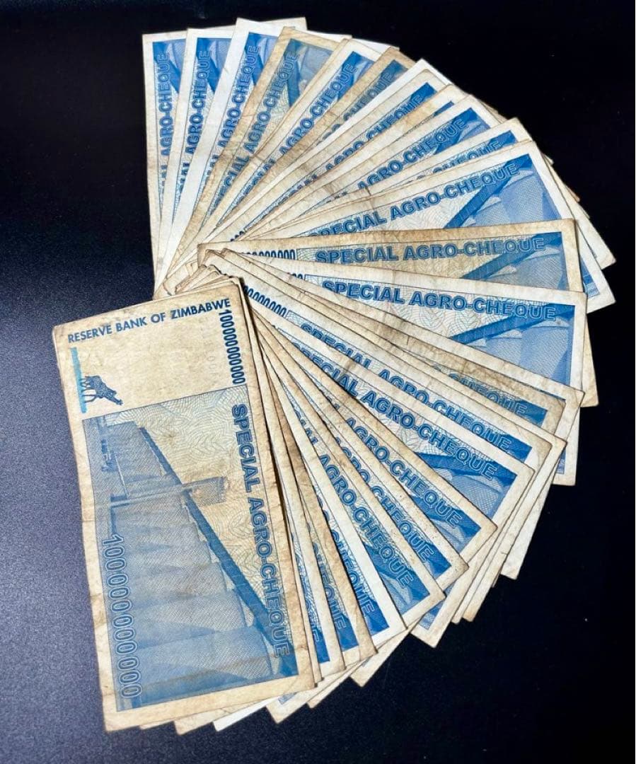 ジンバブエドル　アグロチェック　1000億ドル　30枚