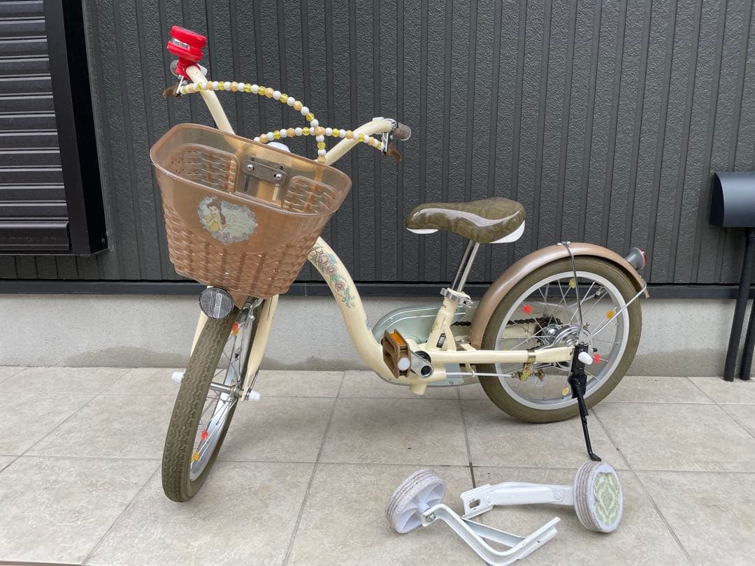 トイザらス 子供用自転車 旧型 ディズニー 美女と野獣 ベルS 補助輪付き自転車